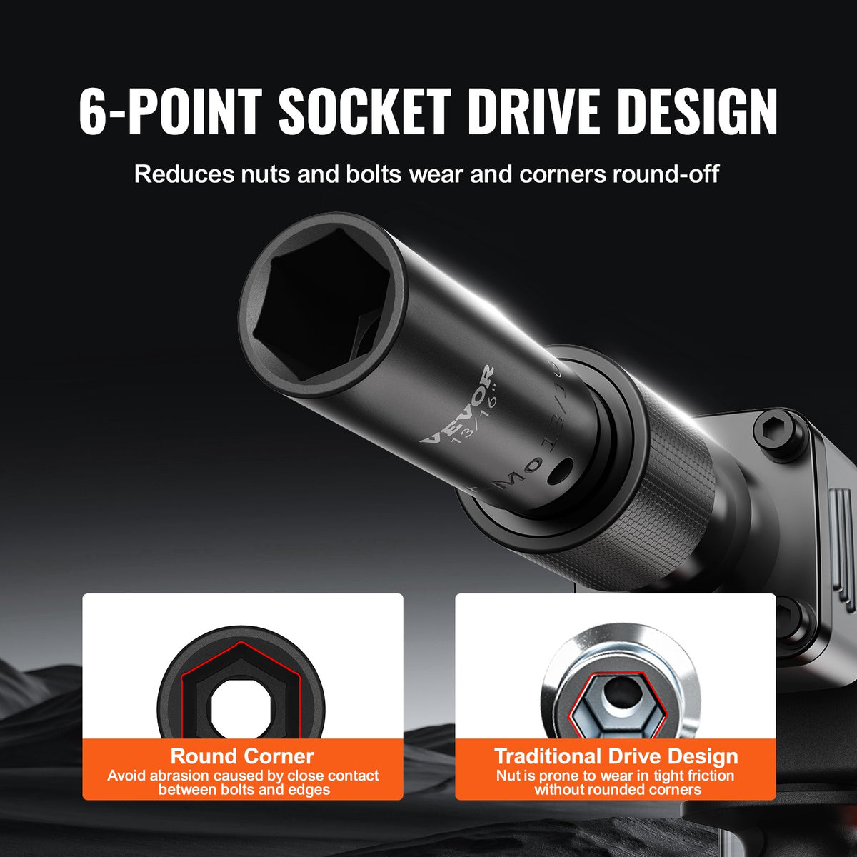 VEVOR trieciensloksņu komplekts 59 gab 6 punktu 9,5 mm un 12,7 mm piedziņa