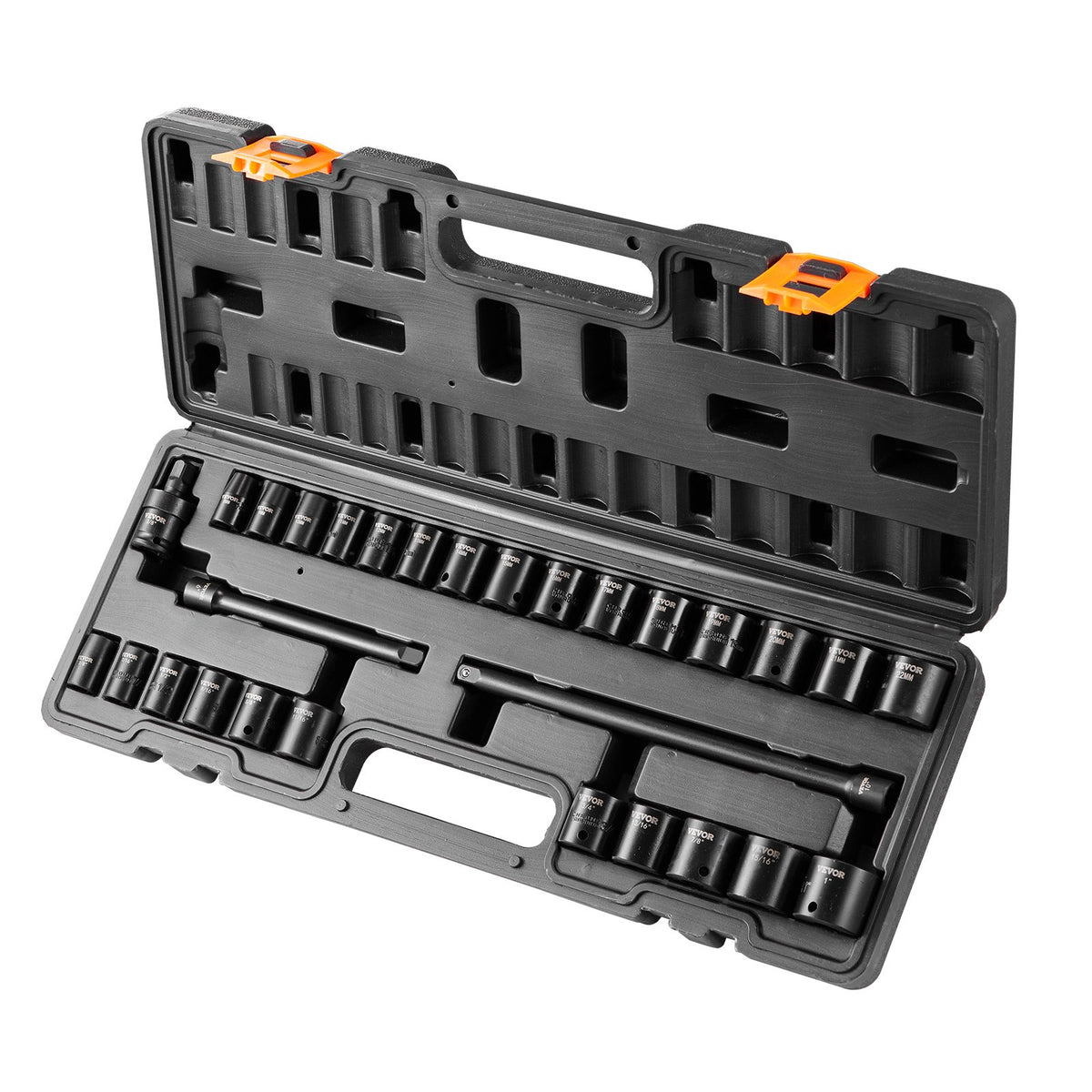 VEVOR Impact Socket Set 29 Pieces 6-Point 9.5 mm Drive