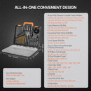 VEVOR urbju un skrūvgriežu uzgaļu komplekts, 100 daļas, urbšanai un skrūvēšanai kokā, metālā un betonā, kombinēts komplekts ar sakārtotu pārnēsājamu koferi