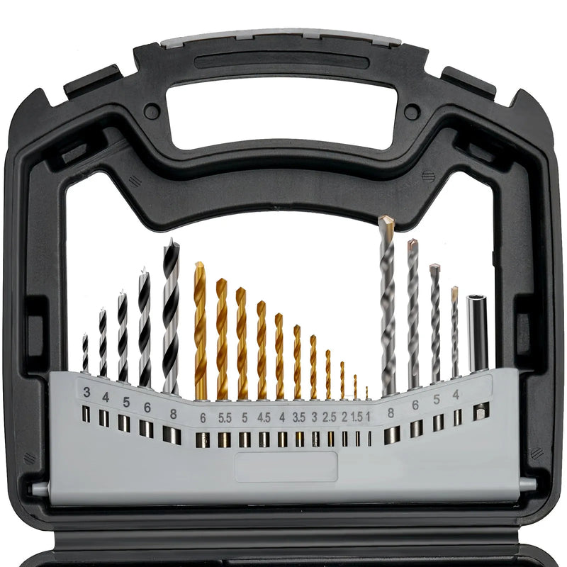 VEVOR urbju un skrūvgriežu uzgaļu komplekts, 101 daļa, urbšanai un skrūvēšanai kokā, metālā un betonā, kombinēts komplekts ar sakārtotu pārnēsājamu koferi