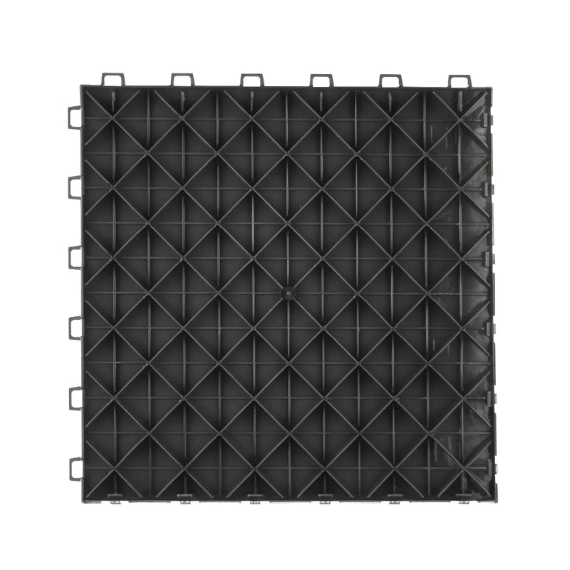 VEVOR savienojamas garāžas grīdas flīzes 30,5 × 30,5 × 1,35 cm, 50 gab., ar neslīdošu divpusēju tekstūru, melnas