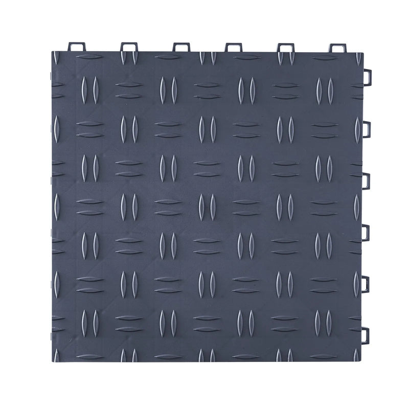 VEVOR savienojamas garāžas grīdas flīzes 30,5 × 30,5 × 1,35 cm, 50 gab., ar neslīdošu divpusēju tekstūru, grafītpelēkas