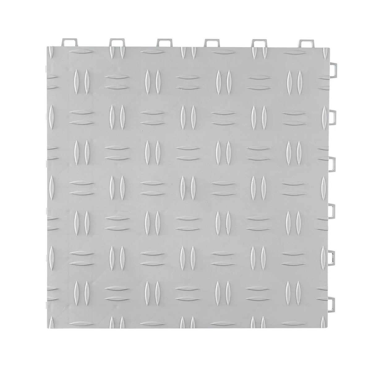 VEVOR savienojamas garāžas grīdas flīzes 30,5 × 30,5 × 1,35 cm, 25 gab., ar neslīdošu divpusēju tekstūru, sudraba krāsā