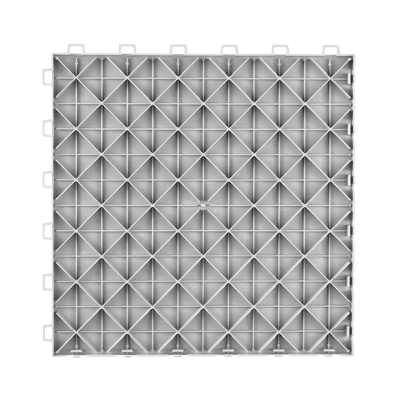 VEVOR garāžas grīdas seguma paneļi - 50 gab. komplekts, 305 × 305 × 13,4 mm, rūpnieciska grīda ar neslīdošu divpusēju virsmu, piemērots garāžām, pagrabiem, darbnīcām, krāsa: sudraba