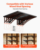 VEVOR 2 līmeņu smagās slodzes sienas plaukts garāžai 610 x 914 mm, tērauda sienas stiprināms plauktu bloks, 610 x 914 mm katram plauktam, kopējā slodze 254 kg, melns - ZEMLETES.LV