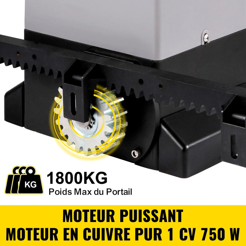 VEVOR automātiskais bīdāmo vārtu atvērējs, līdz 1800 kg un 7 m vārtiem, ar 4 tālvadības pultīm un lietotnes vadību, elektriskais piedziņas motors ar pilnu uzstādīšanas un drošības sistēmas komplektu