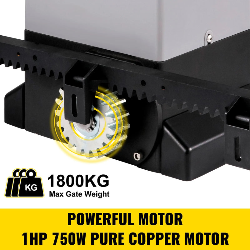 VEVOR automātiskais bīdāmo vārtu atvērējs, līdz 1800 kg un 8 m vārtiem, ar 4 tālvadības pultīm un lietotnes vadību, elektriskais piedziņas motors ar pilnu uzstādīšanas un drošības sistēmas komplektu