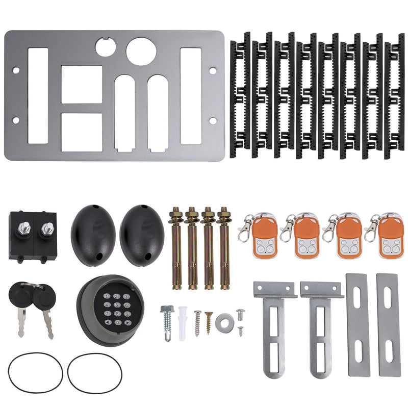 VEVOR automātiskais bīdāmo vārtu atvērējs, līdz 1800 kg un 8 m vārtiem, ar 4 tālvadības pultīm un lietotnes vadību, elektriskais piedziņas motors ar pilnu uzstādīšanas un drošības sistēmas komplektu