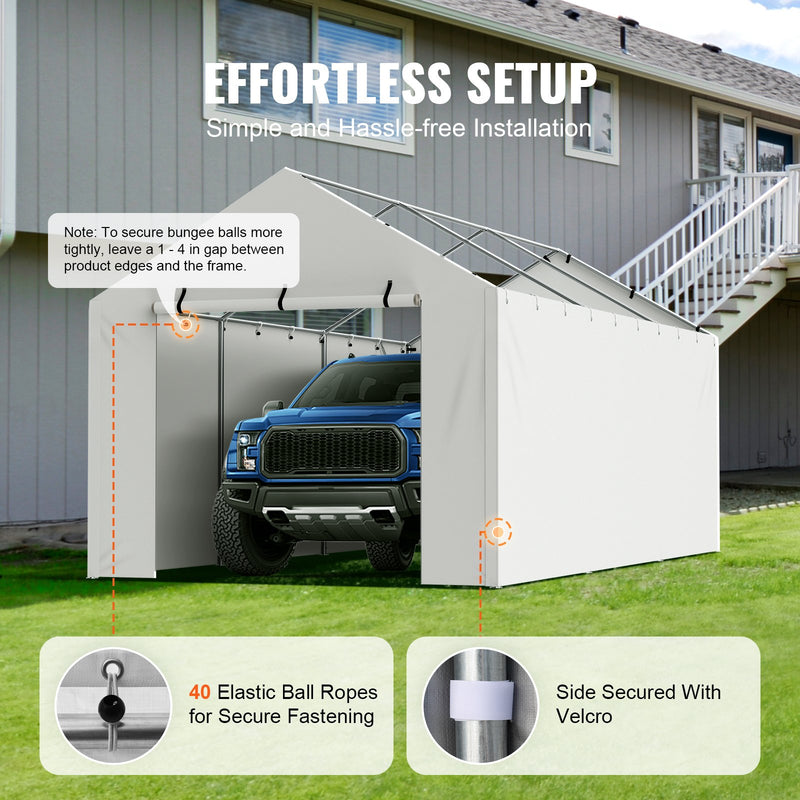 VEVOR nojumes sānu pārsegs, 6000 × 3000 mm, ūdens- un UVizturīgs, balts, bez augšdaļas un rāmja