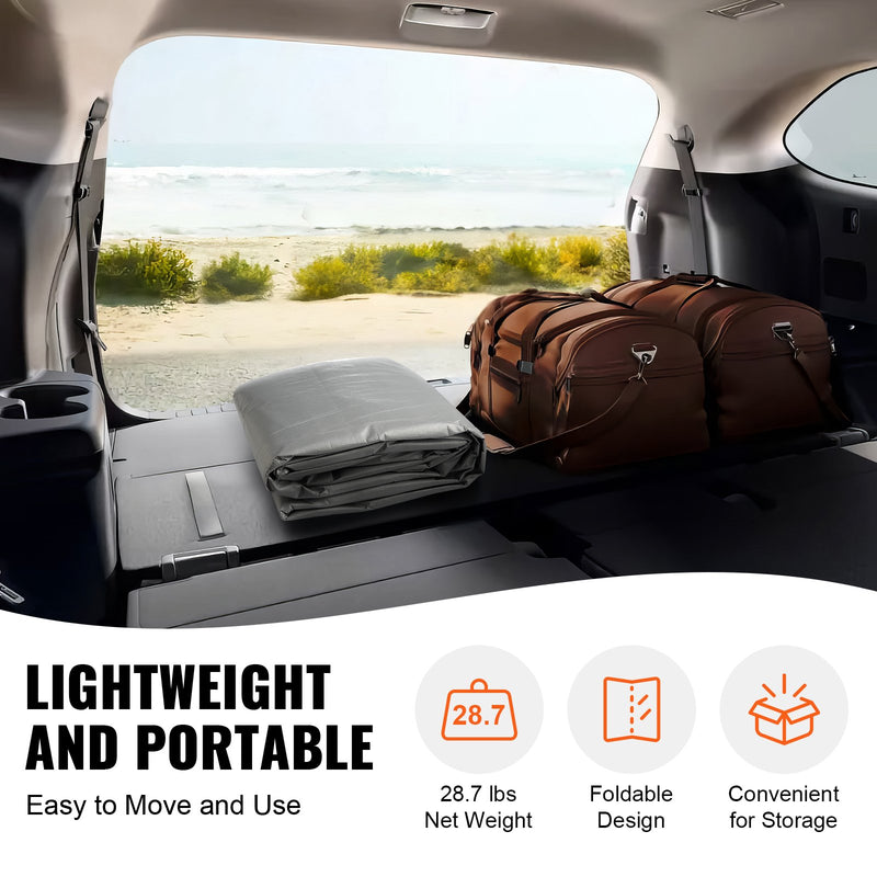 VEVOR nojumes pārsegs ar sānu sienu, 6000 × 3000 mm, ūdens- un UVizturīgs, balts, bez rāmja