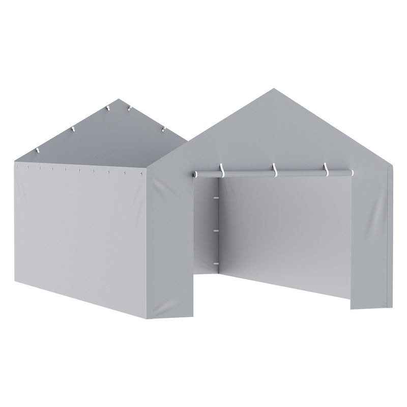 VEVOR nojumes sānsiena 3,66 × 6,10 m, pelēka, ūdensnecaurlaidīga, UV aizsargāta – bez jumta un karkasa