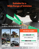 VEVOR riteņu fiksatora nostiprināšanas komplekts, ass tipa piekabes nostiprināšanas siksnas, transportlīdzekļu nostiprināšanas sistēma ar atsperu āķiem, darba slodze 1512 kg, pārrāvuma izturība 4540 kg, paredzēta ATV, UTV un piekabēm