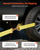 VEVOR riteņa balsta tipa nostiprināšanas komplekts, ass tipa piekabes nostiprināšanas siksnas ar sprūdrata mehānismu, pārrāvuma slodze 4540 kg, darba slodze 1512 kg, piemērots ATV, UTV un smagajiem pikapiem