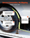 VEVOR riteņa balsta tipa nostiprināšanas komplekts, platformas tipa piekabes nostiprināšanas siksnas ar J veida āķiem, pārrāvuma slodze 4540 kg, darba slodze 1512 kg, piemērots SUV, kravas automobiļiem un piekabēm