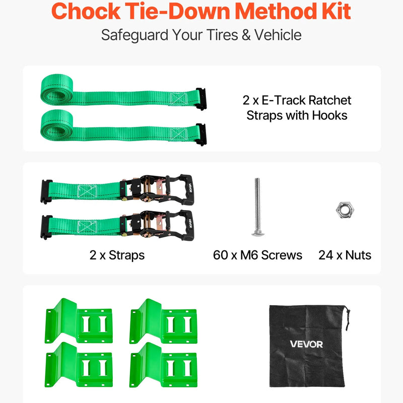 VEVOR riteņa fiksācijas un nostiprināšanas komplekts, balsta tipa piekabes nostiprināšanas siksnas ar sprādzi, pārrāvuma slodze 1986,7 kg, darba slodze 662 kg, piemērots motocikliem, ATV, UTV un piekabēm