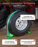 VEVOR riteņa fiksācijas un nostiprināšanas komplekts, balsta tipa piekabes nostiprināšanas siksnas ar sprādzi, pārrāvuma slodze 1986,7 kg, darba slodze 662 kg, piemērots motocikliem, ATV, UTV un piekabēm