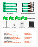 VEVOR riteņa balsta tipa nostiprināšanas komplekts, piekabes nostiprināšanas siksnas ar sprādzi un E tipa āķiem, pārrāvuma slodze 1986,7 kg, darba slodze 662 kg, piemērots motocikliem, ATV un UTV transportlīdzekļiem