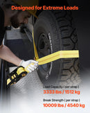 VEVOR riteņa fiksācijas un nostiprināšanas komplekts, riepas tipa piekabes nostiprināšanas siksnas ar atsperes tipa āķi, pārrāvuma slodze 4540 kg, darba slodze 1512 kg, piemērots motocikliem, ATV, SUV un piekabēm