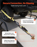 VEVOR riteņa fiksācijas un nostiprināšanas komplekts, riepas tipa piekabes nostiprināšanas siksnas ar atsperes tipa āķi, pārrāvuma slodze 4540 kg, darba slodze 1512 kg, piemērots motocikliem, ATV, SUV un piekabēm