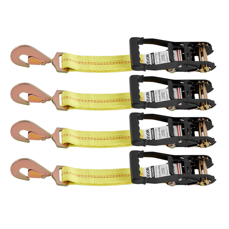 VEVOR riteņa fiksācijas un nostiprināšanas komplekts, riepas tipa piekabes nostiprināšanas siksnas ar atsperes tipa āķi, pārrāvuma slodze 4540 kg, darba slodze 1512 kg, piemērots motocikliem, ATV, SUV un piekabēm