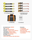VEVOR riteņa fiksācijas un nostiprināšanas komplekts, riepas tipa vilkšanas ratiņu siksnas ar pastiprinātu āķi, pārrāvuma slodze 4540 kg, darba slodze 1512 kg, piemērots motocikliem, ATV, SUV un sniega motocikliem