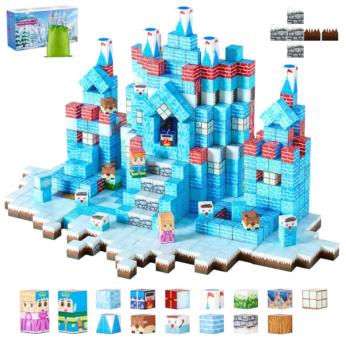VEVOR Magnetic Building Blocks 150 Pieces Ice Castle STEM Montessori 3+ Years