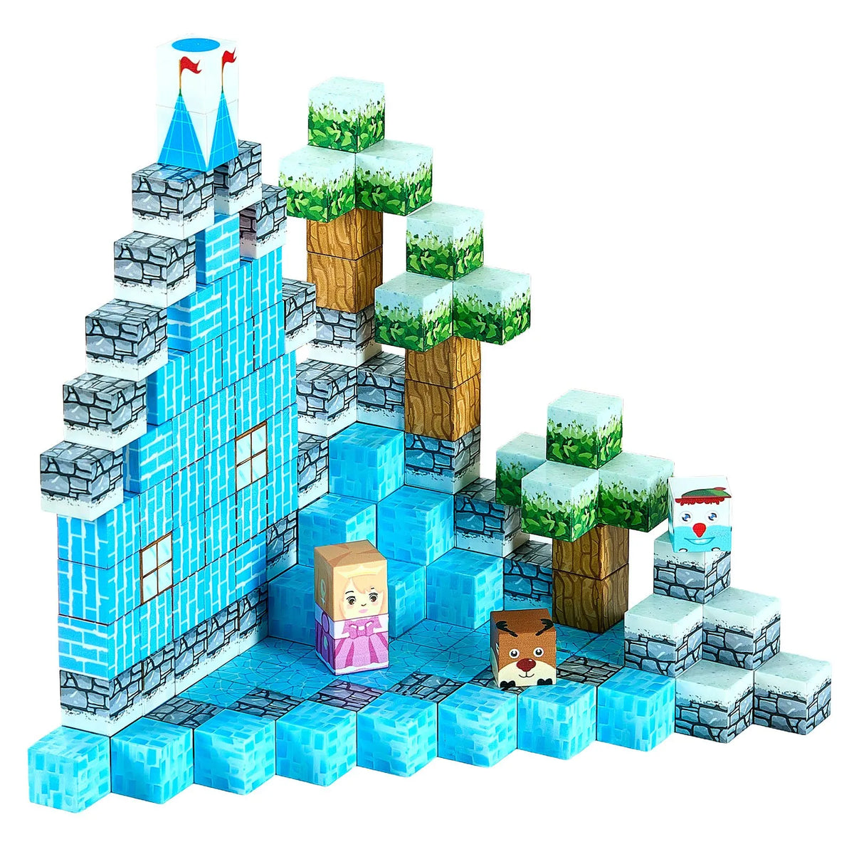 VEVOR Magnetic Building Blocks 150 Pieces Ice Castle STEM Montessori 3+ Years