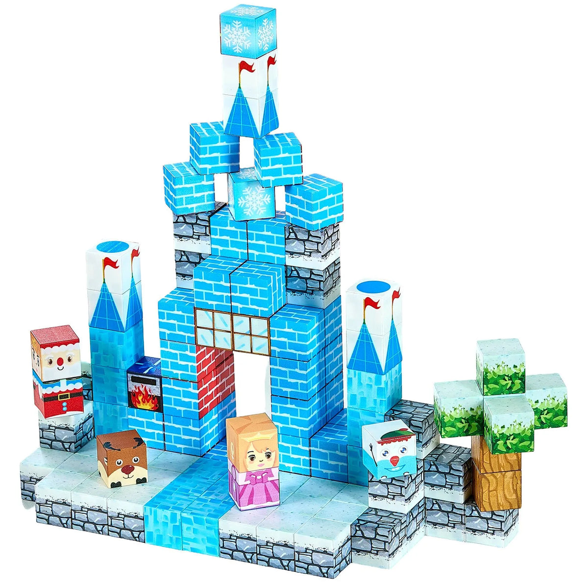 VEVOR Magnetic Building Blocks 150 Pieces Ice Castle STEM Montessori 3+ Years