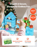 VEVOR magnētisko kluču komplekts, 150 gab. “Ledus pils”, konstrukciju veidošanas kubi bērniem; STEM Montessori rotaļlieta sensorajai attīstībai, piemērota bērniem no 3 gadu vecuma