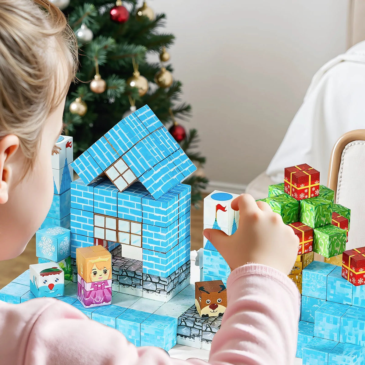 VEVOR Magnetic Building Blocks 150 Pieces Ice Castle STEM Montessori 3+ Years