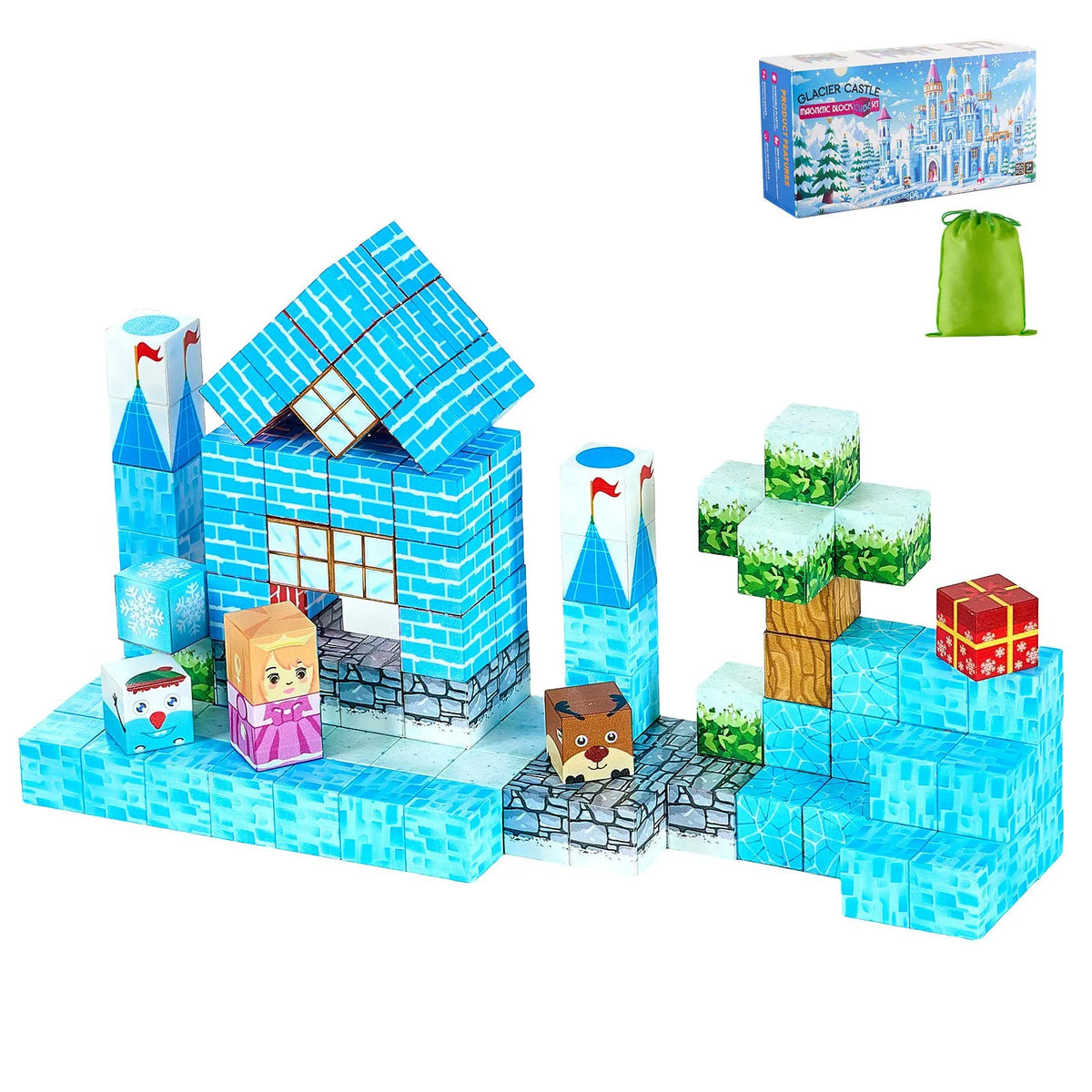 VEVOR Magnetic Building Blocks 150 Pieces Ice Castle STEM Montessori 3+ Years