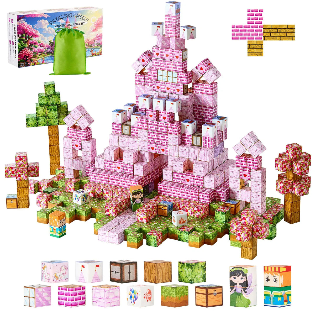 VEVOR Magnetic Building Blocks 100 pcs Princess Castle, STEM Montessori, from 3 years