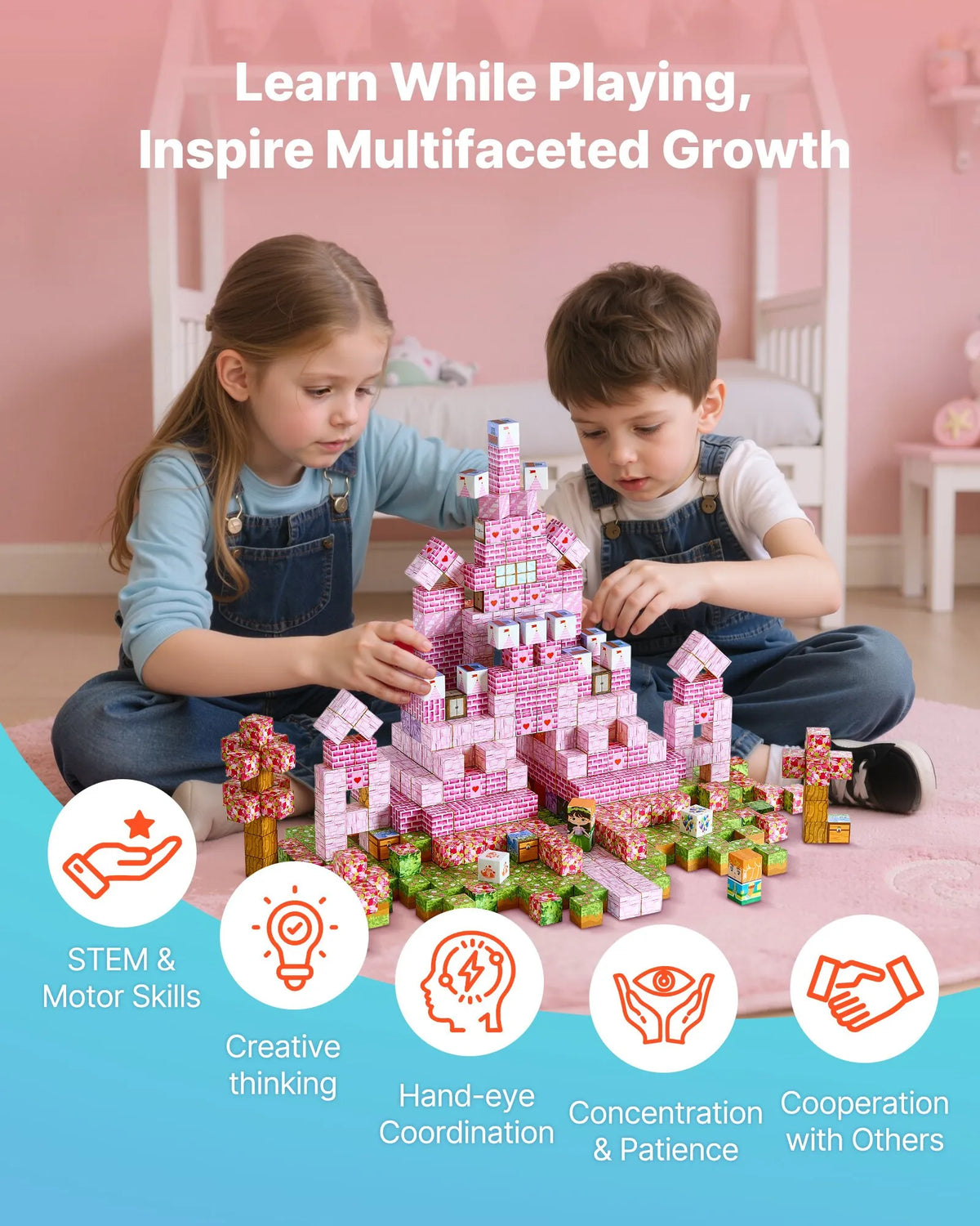 VEVOR Magnetic Building Blocks 100 pcs Princess Castle, STEM Montessori, from 3 years