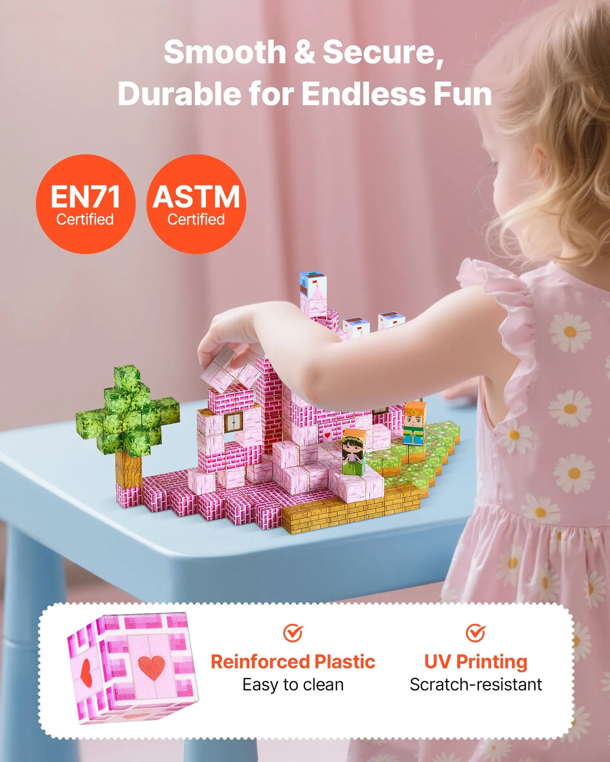 VEVOR Magnetic Building Blocks 100 pcs Princess Castle, STEM Montessori, from 3 years