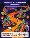 VEVOR magnētisko kluču komplekts, 100 gab., “Tumšās pils” tēma, magnētiskie būvkubi bērniem; STEM Montessori sensorā rotaļlieta bērniem no 3 gadu vecuma