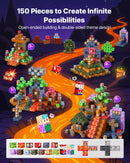 VEVOR magnētisko kluču komplekts, 150 gab., “Tumšās pils” konstrukciju magnētiskie kubi bērniem; STEM Montessori sensorā rotaļlieta bērniem no 3 gadu vecuma