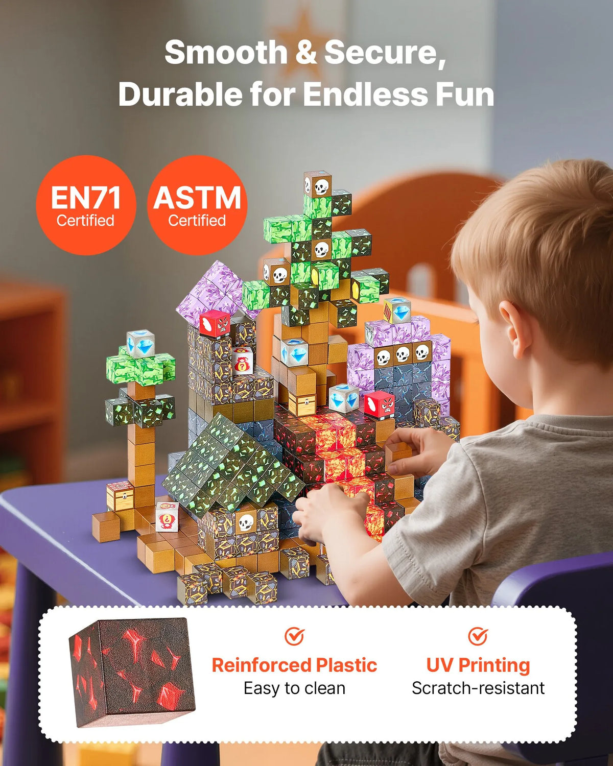 VEVOR Magnetic Building Blocks 150 pcs Dark Castle, STEM Montessori, from 3 years