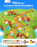 VEVOR magnētisko kluču komplekts, 100 gab., bērnu konstrukciju magnētiskie kubi; STEM Montessori sensorā rotaļlieta bērniem no 3 gadu vecuma