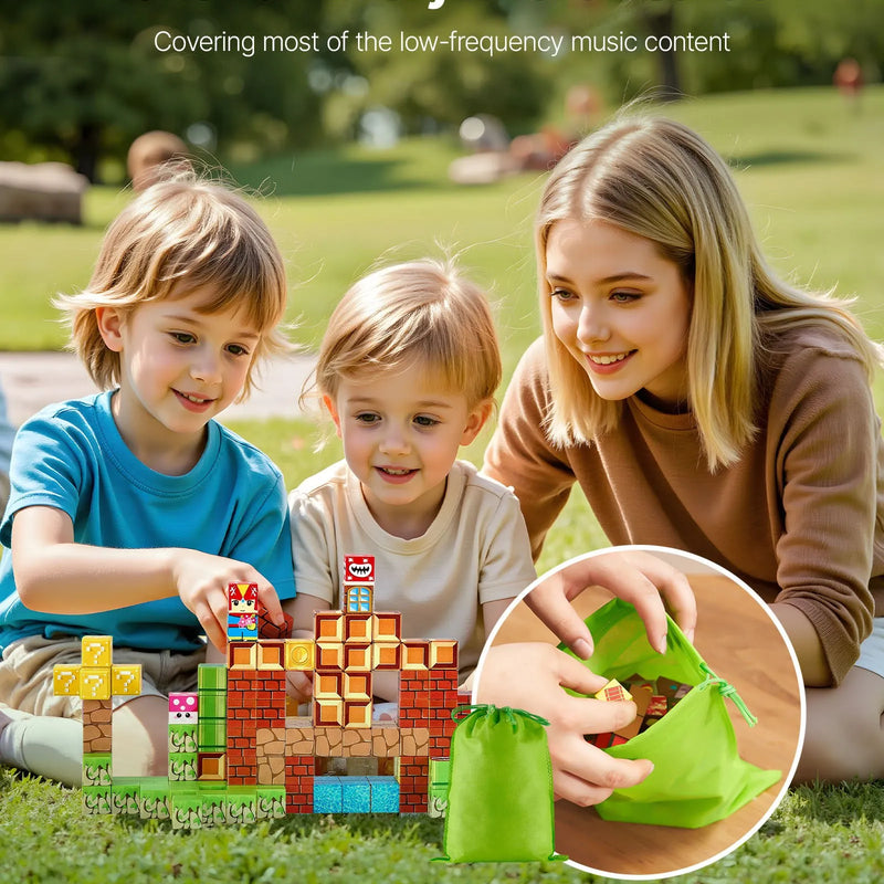 VEVOR magnētisko kluču komplekts, 100 gab., bērnu konstrukciju magnētiskie kubi; STEM Montessori sensorā rotaļlieta bērniem no 3 gadu vecuma