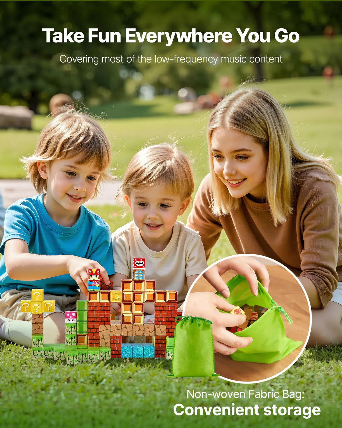 VEVOR magnētiskie būvkubi 100 gab., STEM Montessori, no 3 gadiem