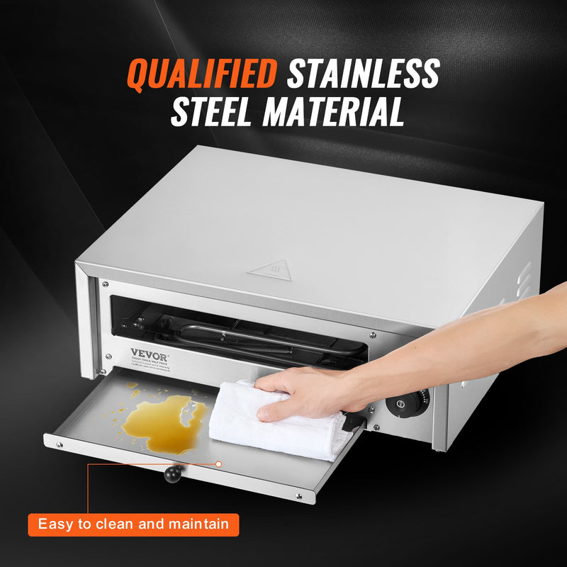 VEVOR электрическая пикас-красна 30,4 см, 1500 Вт, температура диапазонов 50-350°C, нонемамс друпату паликтнис