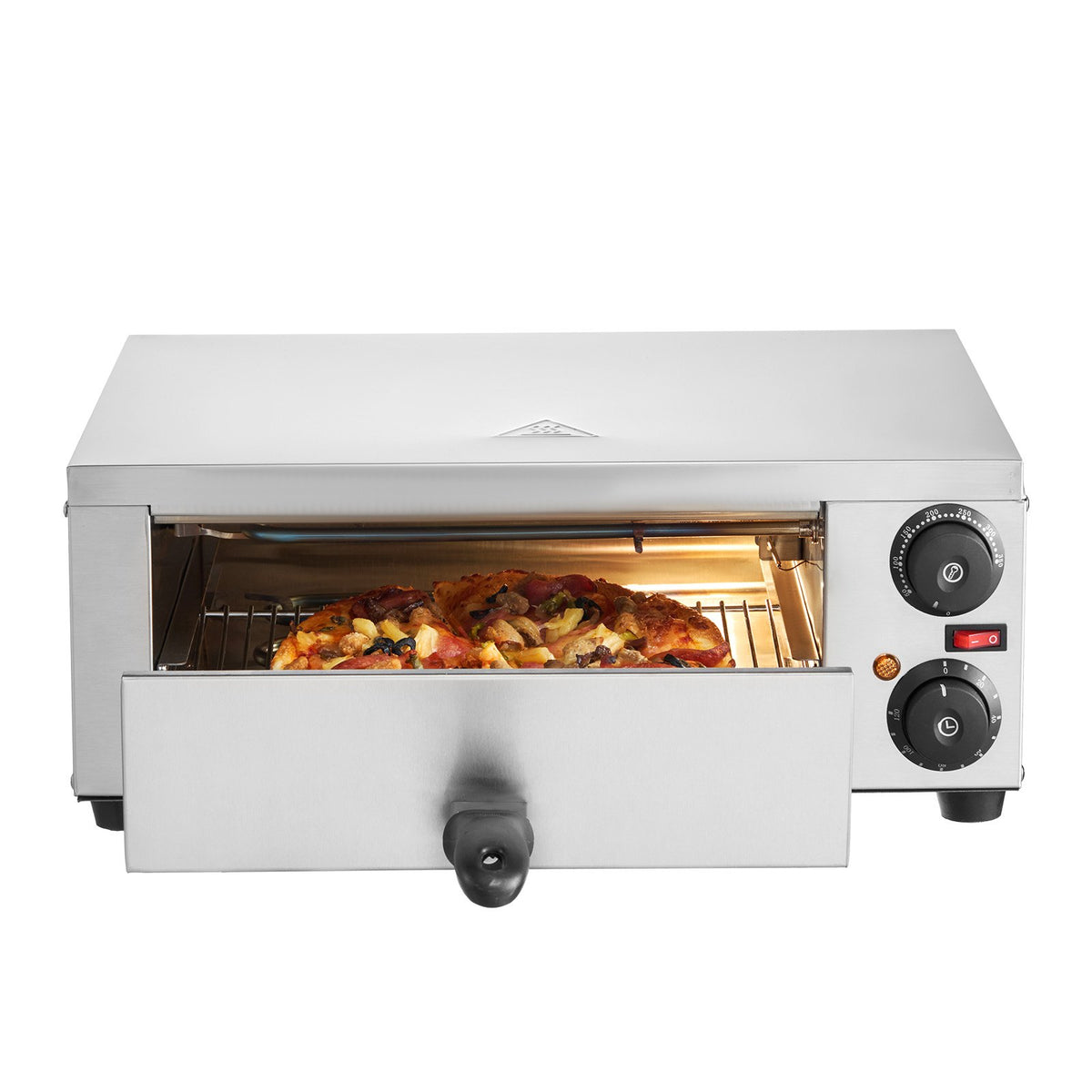 VEVOR Electric Pizza Oven 30 cm, 1500 W, Adjustable Temperature, 120 min Timer