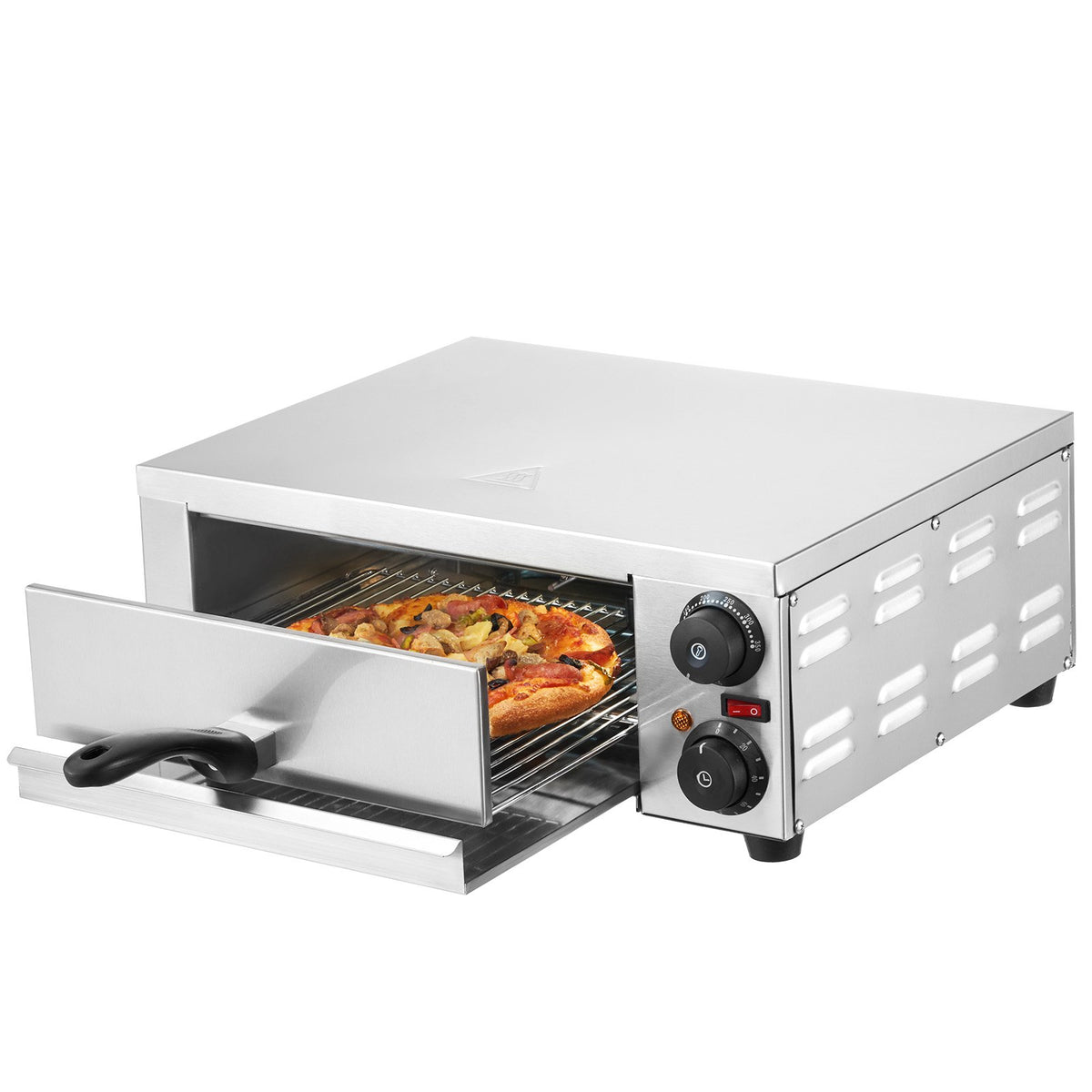 VEVOR Electric Pizza Oven 30 cm, 1500 W, Adjustable Temperature, 120 min Timer