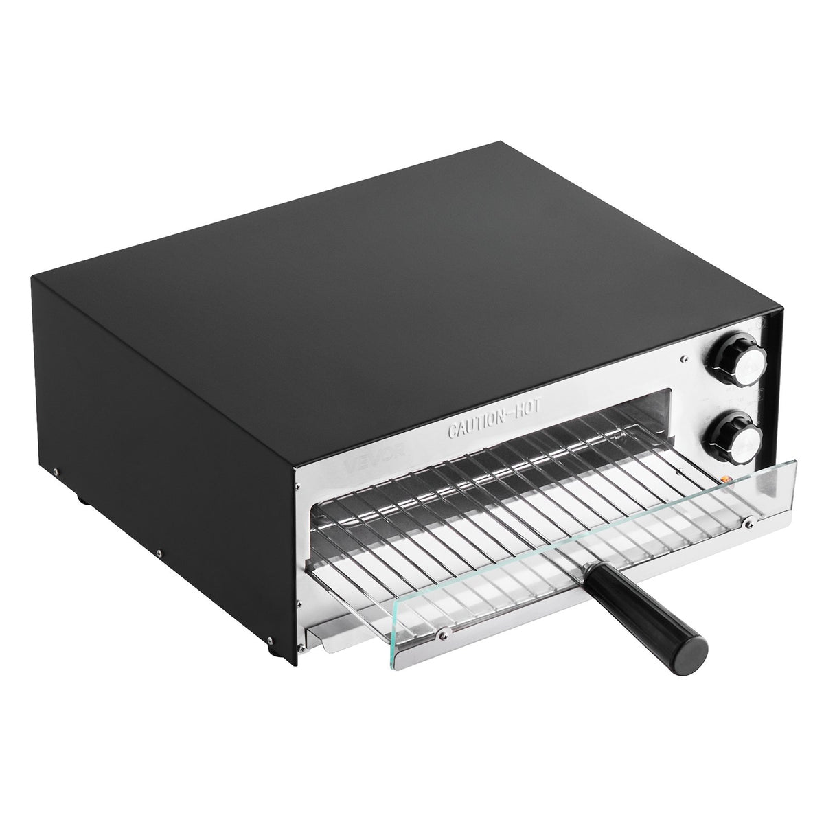 VEVOR Electric Pizza Oven 30 cm, 1450 W, Dual Heating Tube, with Timer and Crumb Tray, Tabletop