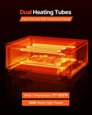 VEVOR elektriskā picu krāsns, 304,8 mm darbgalds, temperatūras diapazons 25–300 °C, 1450 W, ar taimeri un temperatūras kontroli, divkāršu siltuma cauruļu sistēmu un grila resti, picu gatavošanai virtuvē un komerciāliem mērķiem
