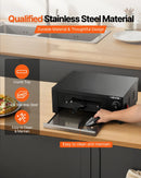 VEVOR elektriskā picu krāsns, 304,8 mm darbgalds, temperatūras diapazons 25–300 °C, 1450 W, ar taimeri un temperatūras kontroli, divkāršu siltuma cauruļu sistēmu un grila resti, picu gatavošanai virtuvē un komerciāliem mērķiem