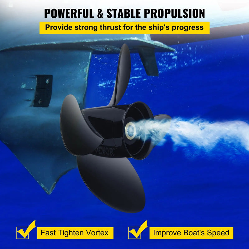 Alumīnija propellers 4 lāpstiņas, 36,2 × 48,3 cm, 19 zobi, RH, saderīgs ar Volvo Penta SX