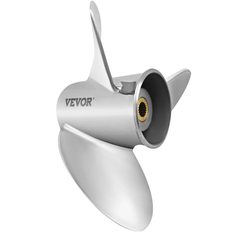 Tērauda Laivas Dzenskrūve, OEM 3860709 Aizvietotājs, 3 Asmeņi, 36,8 cm x 53,3 cm Solis, Saderīga ar Volvo Penta SX Drive Visām Versijām, 19 Zobu Špļines, Labās Puses Rotācija