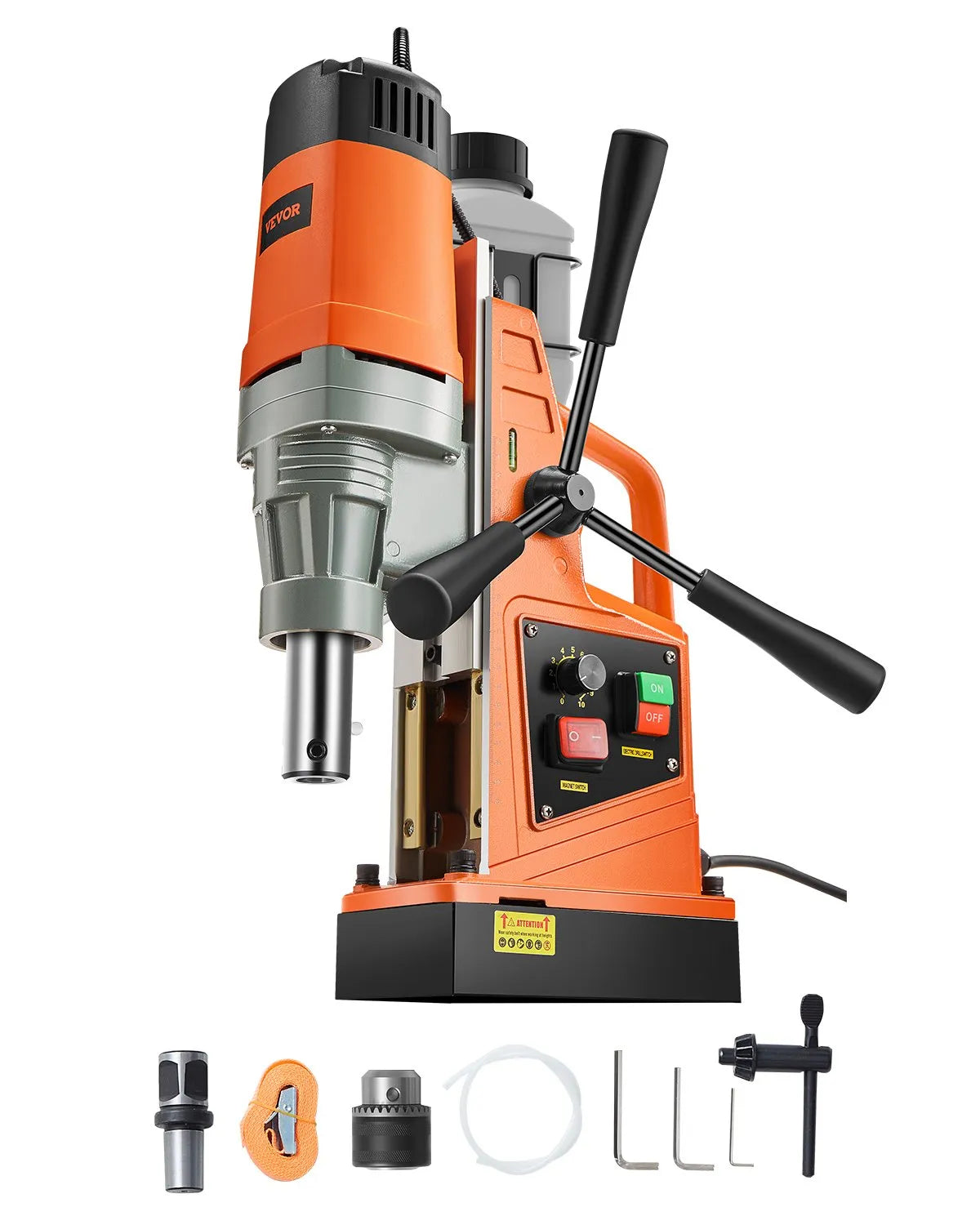 VEVOR Magnetic Drill, 1550 W Motor, 50.8 mm Drilling Diameter, 13,000 N Magnetic Force Portable Magnetic Drill, 0–500 RPM Adjustable Speed for Metal Working Industrial and Home Use