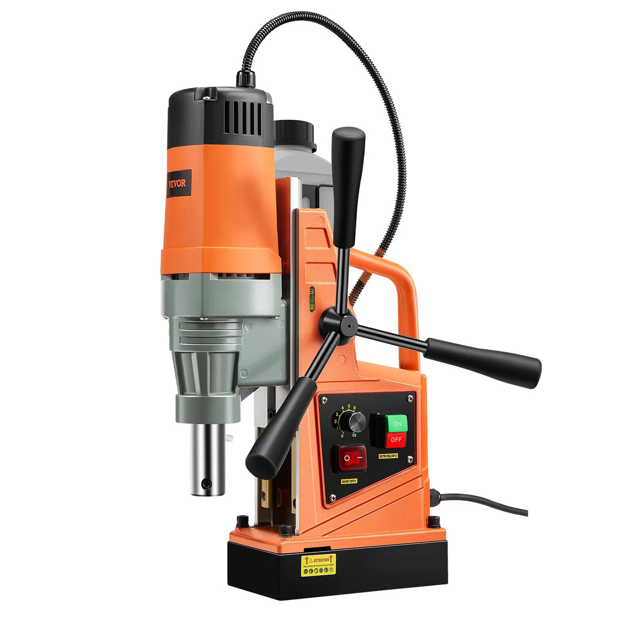VEVOR Magnetic Drill, 1550 W Motor, 50.8 mm Drilling Diameter, 13,000 N Magnetic Force Portable Magnetic Drill, 0–500 RPM Adjustable Speed for Metal Working Industrial and Home Use